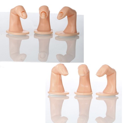 6 pcs Nail Art Polish Gel Practice Training Display Finger Tips Acrylic Tools