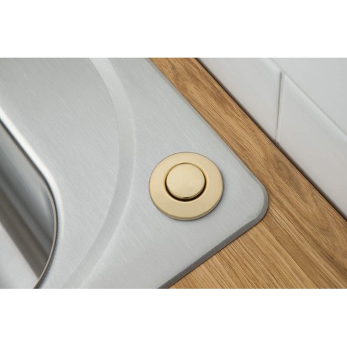 Moen Brushed Gold Garbage Disposal Air Switch Coordinating Decorative Button, Decorative Button Only, Housing Required, AS-4201-BG
