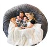 Giant Round Faux Fur Bean Bag Chair Cover - Ultra Soft and Fluffy, For Adults, Machine Washable (No Filler, Cover Only)
