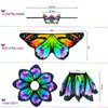 Sunlisky Kids Butterfly Wings Costume for Girls Fairy-Wings Mask Party Favors Gifts (Rainbow+Skirt Sets)