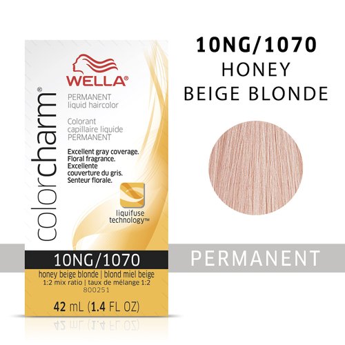 WELLA Color Charm Permanent Liquid Hair Color for Gray Coverage, 10NG Honey Blonde