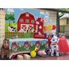 Farm Animals Theme Party Decorations,Farm Animals Barn Door Backdrop and Tablecloth for Children Baby Shower Birthday Party Supplies Banner (5x3ft)