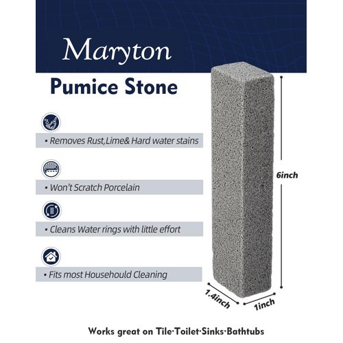 Maryton Pumice Stone for Toilet Cleaning, Non Scratch Pumice Stone for Cleaning Hard Water Stain on Toilet Bowl, Tile, Kitchen, Pack of 16