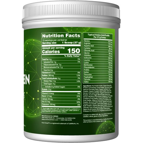 MRM Nutrition Veggie Protein with Superfoods | Chocolate Flavored | 22g Complete Protein | Over 8.8g Essential Amino acids | 13 superfoods | with Omega 3s and Omega6s | Keto Friendly | 30 Servings