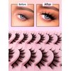 10 Pairs Manga Lashes Natural Look That Look Like Lashes Clusters,Anime Lashes 12mm Spiky Doll False Eyelashes,Cat-Eye Look Faux Mink Wispy Cosplay Japanese Korean Asian Lashes(10P-002)