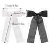XFYUZR Bow Hair Clips for Women, Hair Ribbon Clip Bows With Long Tail Bowknot Hair Clips for Girls Teens Kids Big Bow Hair Barrettes Black White Tassel Hair Accessories (black white pink)