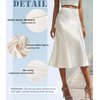 Women's Satin High Waist Hidden Elasticized Waistband Flared Casual A Line Midi Skirt Black