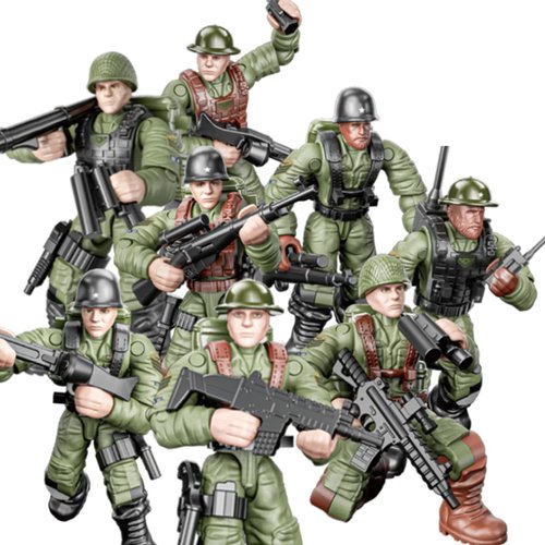 MEIEST WWII Soldier Model Equipment Assembly Building Block Toys,8 PCS Soldier Action Mini-Figure...
