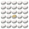 0.5 oz Screw Top Aluminum Tin Jar with Screw Lid and Blank Labels (Silver - Pack of 32)