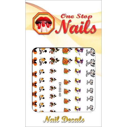 Halloween V2 with Mickey and Minnie clear waterslide nail art decals (tattoos). Set of 60 by One Stop Nails.