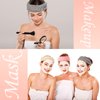 Chuangdi 9 Pcs Reusable Spa Headband Wrist Washband Face Wash Set Include 3 Microfiber Headband 6 Wrist Washband for Women Avoid Liquid from Spilling Down Arms(Hot Pink, Beige, Coffee)