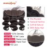 13x4 Frontal Body Wave Lace Frontal 100% Human Hair Ear to Ear lace Frontal 13x4 Body wave hd Transparent Lace Frontal Only with Baby Hair 180% Natural Color (13 × 4 Lace Frontal, 14 Inch)