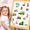 Construction Site Fridge Magnets for Toddlers, 50 PCS Refrigerator Magnets for Kids, Create a Scene Magnetic Play Sticker Book Travel Game Educational Toys for Kids