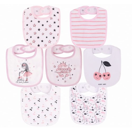 Maiwa Waterproof Terry Cloth Baby Bibs for Baby Girl with Snaps for Drooling teething eating