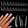 500PCS Duck Nail Tips, Clear Short Duck Nail Tips for Acrylic Nails Professional, Extra Short Duck Feet Flared Nail Tips Half Cover Fan Wide French False Nail Tips for Extension Nail Salon 10 Sizes