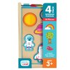 Chuckle & Roar - 4 Pack Wooden Pullout Puzzle - Fun and Educational Wooden Puzzle for Kids - Develops Fine Motor Skills - 18 Total Wooden Pieces