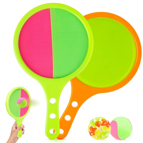 Toss and Catch Game Kids: Toss and Catch Ball Set - Beach Games for Kids Family- Yard Outdoor Toys for Kids Family Beach Paddle Ball