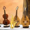 Totority Miniature Music Instrument 1: 12 Mini Dollhouse Saxophone Trumpet Trombone Musical Instrument Dollhouse Model for Dollhouse Nursery Room Golden 4pcs