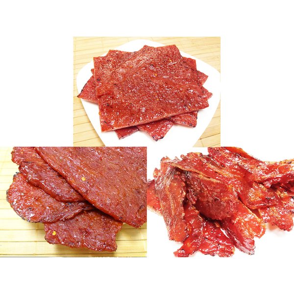 VP#7 Beef+Pork Jerky 12oz (Spicy Flavor Bacon 4oz, Spicy Flavor Pork 4oz, Spicy Flavor Beef 4oz) *Grilled to Order *Shipped the Same Day