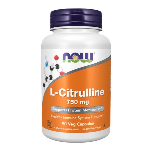 NOW Foods Supplements, L-Citrulline 750 mg, Supports Protein Metabolism*, Amino Acid, 90 Veg Capsules