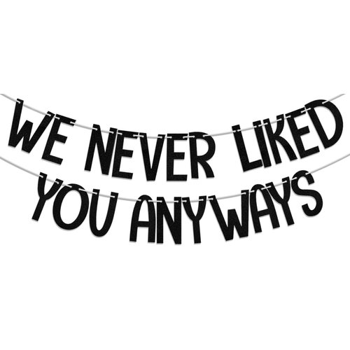 We Never Liked You Anyways Banner, Going Away Party Decorations, We Will Miss You, Funny Retireme...