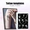 ZJchao Temporary Stencils, Airbrush Templates, 97 Patterns Waterproof Reusable Portable Temporary Tattoos Body Art Painting Templates