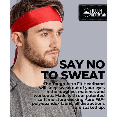 Tough Headwear Tie Headband - Bandana Headband - Sports, Running, Football, Workout Sweat Headband for Men - Pirate Bandana