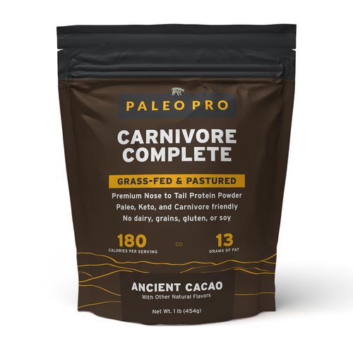 PaleoPro Carnivore Complete (Ancient Cacao) Pastured & Cage-Free Protein, Grass-Fed Beef Tallow, Beef Organs | No Sugar, Soy, Grains or Net Carbs | Gluten Free. Paleo & Keto Macros (15 Servings)