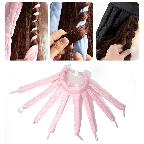 YIXIPAZH Hair Curler Headband Heatless Hair Curlers, No Heat Curling Rod Headband, Adjustable Overnight Curlers, Portable, Reusable, 1 Count (Pink)