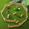 40 Pieces Horse Corral Fencing Accessories Playset Plastic Farm Fence Toy for Farm Barn Paddock Horse Stable Farm Animal Fence Panel Paddock Toy Educational Present Cake Toppers (Cute Style,Brown)