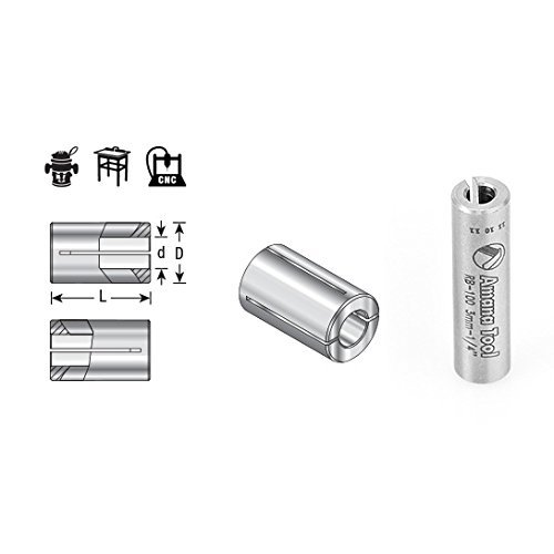 Amana Tool - RB-102 High Precision Steel Router Collet Reducer 1/4 Overall Dia x 1/8 Inner