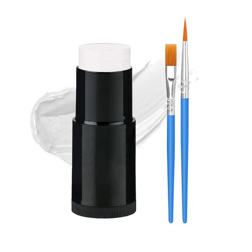 Makeup Clown White Professional,White Face Body Paint Stick Oil, for Stage, Film, Cosplay, Mime,Adult Children Halloween Cosplay Joker Zombie Parties Baseball 1.06 oz（30g）