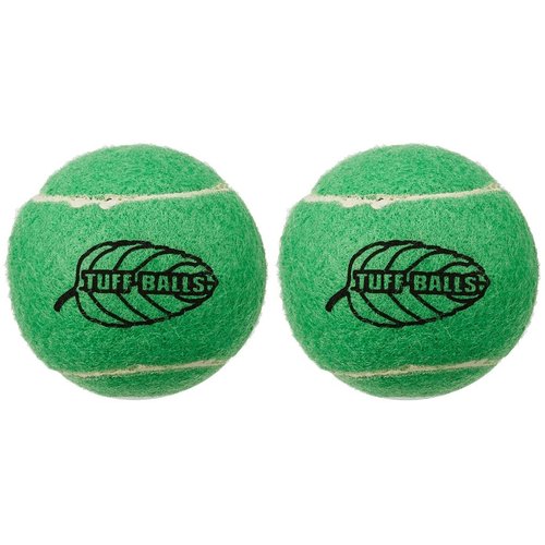PetSport Mint Tuff Ball Dog Toys | 2 Pack Medium (2.5") Pet Safe Felt & Durable Rubber Tennis Balls | Play Fetch, Chuck or Toss at Dog Park | Natural Spearmint Flavor & Scent