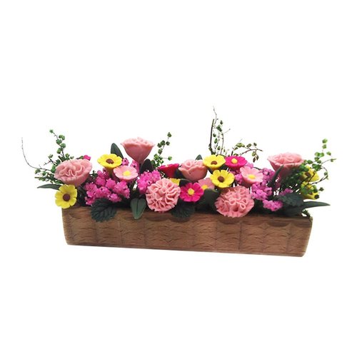 Angoily Miniature Plant Flower Potted, 1 12 Scale Doll House Miniature Plant Model, Dollhouse Fairy Garden Bonsai Model, Dollhouse Plant Pots for Dollhouse Decoration
