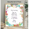 Good Morning Merchandise - Positive Quotes Wall Decor Poster - Motivational Wall Art - Bathroom Decor for Women - Unique Funny Housewarming Gift for Her, Wife - 8x10 Room Decoration