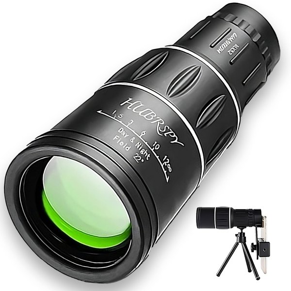 Portable High Power Monocular Telescope for Adults - 16x52 HD Light Weight Pocket Mini Compact Telescope for Smartphone Kids Bird Watching Hunting Concert Camping Starscope Cosmic Scope by HUBRSPY