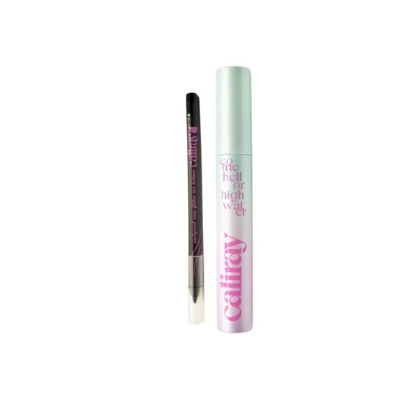 Caliray Party Wave Mascara & Eyeliner Gift Set:: Come Hell or High Water Volumizing Tubing Mascara in Black and Surfproof Easy Glider Eye Definer Waterproof Eyeliner Pencil in Black