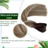 Sew in Hair Extensions Real Human Hair Brown with Medium Blonde Highlighted Remy Human Hair Extensions 20 Inch Double Weft Hair Weft Extensions Sew in Hair Extensions 100g for White Women