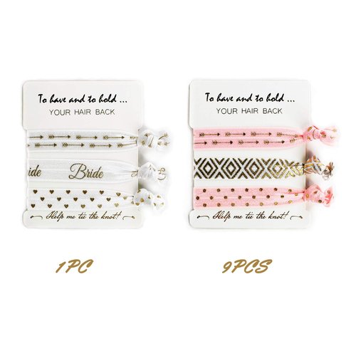 LADY & HOME Bride Tribe Hair Tie, Bridesmaid Hair Tie,Bride Squad Hair Tie for Bachelorette Party Gifts or Wedding Favors(Pink)