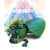13" 3D Printed Dragon with Dragon Egg, Articulated Dragon, Orange Blue Green Imperial Dragon, Dragon Fidget Toy, Home Office Decor Executive Desk Toy ID001-OBG