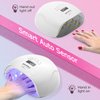 NAILGIRLS UV LED Nail Lamp, 150W Fast Curing UV Light for Gel Nail, Professional UV Nail Lamp 4 Timer Setting with Automatic Sensor, Nail Dryer with 36pcs Lamp Beads for Home, Salon, White