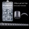 AddFavor 240pcs Short Square Nail Tips Soft Gel x Nail Tips Square Clear Fake Nails Extra Short Gel False Nails Full Cover Acrylic Nail Tips for Extension Nail Manicure Salon Home DIY