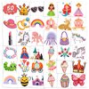 EMOME Kids Tattoos Temporary for Girls, 50 Pcs Individually Wrapped Tattoo Stickers for Kids, Waterproof Fake Tattoos for Goodie Bags Stuffers Fillers, Girls Birthday Party Favors Supplies Decorations