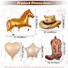 8Pcs Western Party Decorations Balloons,Cowboy Balloons,Cowboys Hat Boot Horse Foil Balloons for Western Cowboy Birthday Party, Cowboy Rodeo Party, Bachelorette Party Wedding Decorations (Brown)