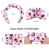 VELSCRUN 6 Pack Hairband, Makeup Headband, Face Wash Headband, Skincare Headbands, Leopard Print-Pink, Microfiber, One Size Fits All, Ideal Gift for Women