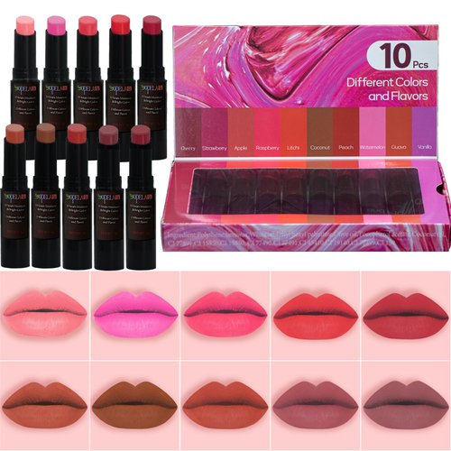 Yopela 10 Pack Tinted Lip Balm Stocking Stuffers Tinted Chapstick - Moisturizing, Soothing, and Repairing Dry and Chapped Lips