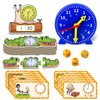 Aizweb Clock for Kids, Learning Clock Analog Clock Telling Time Teaching Homeschool Supplies Essentials Math Manipulatives Preschool Kindergarten Learning Activities Educational Montessori Toys Games