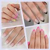 6 Packs Press On Nails Almond, Misssix French Tip Press On Nails Short, Reusable Glue On Nails, Gel Fake Nails for Women, Stick On Nails Kit 15 Sizes-6 styles in total