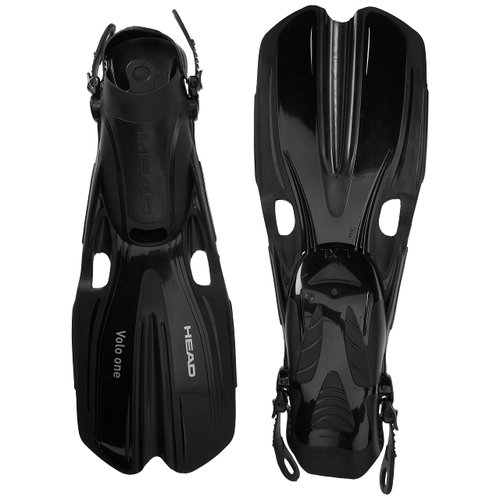 HEAD Mares Volo One Adjustable Snorkeling Fins, Black, Small