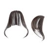 Wixine 1Pcs Dark Brown Thin Neat Air Bangs Remy Human Hair Extensions Clip in on Fringe Front Hairpiece